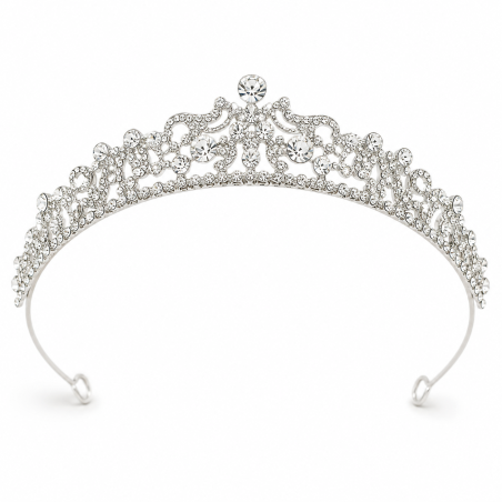 Diadema Tiara Metal Hipoalergénico Circonitas