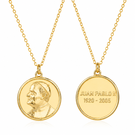 Medalla Plata de Ley Baño de Oro San Juan Pablo