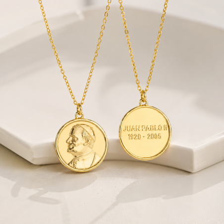 Medalla Plata de Ley Baño de Oro San Juan Pablo