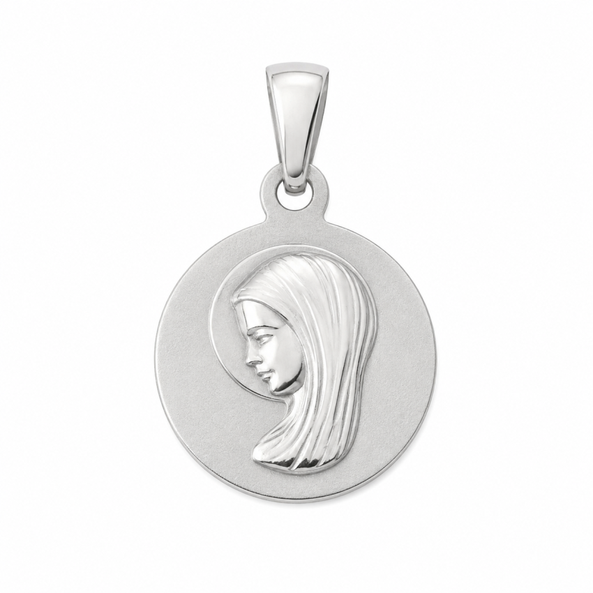 Colgante Virgen Niña Plata de Ley 14mm