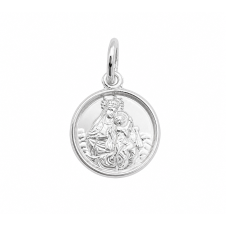Medalla Virgen del Carmen Plata de Ley 16mm