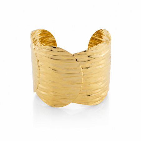 Brazalete XL Acero Inoxidable Dorado Floral