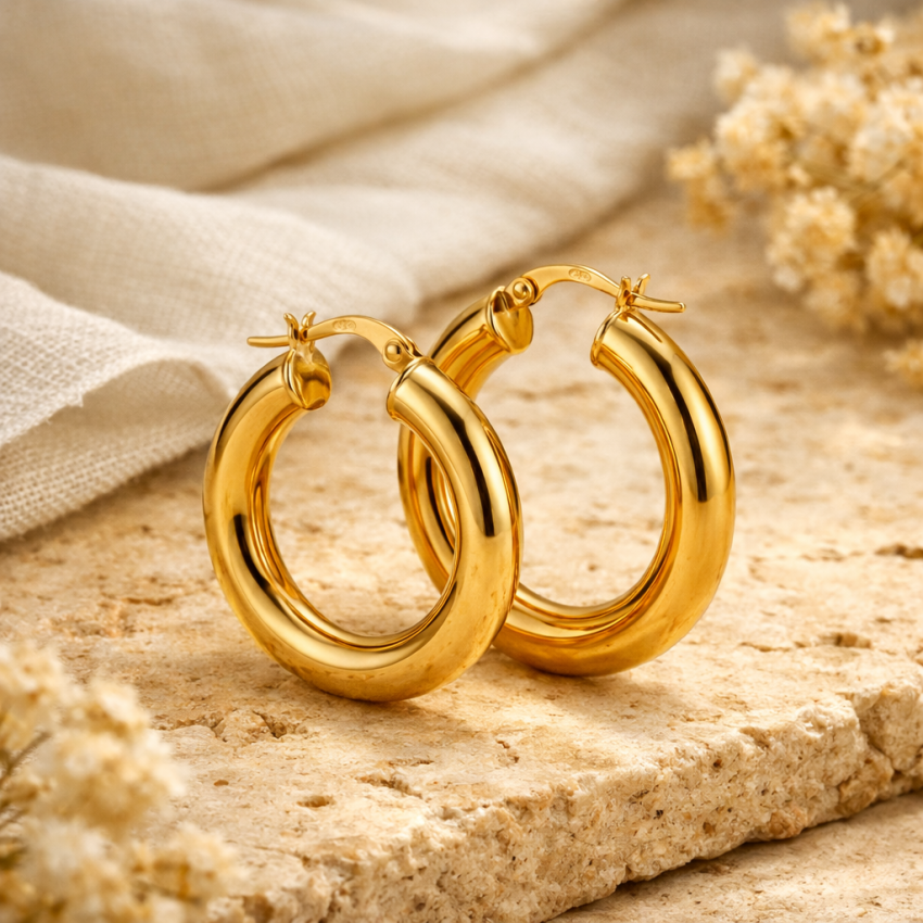 Aros Oro 18 Kilates de Tubo 5x30mm