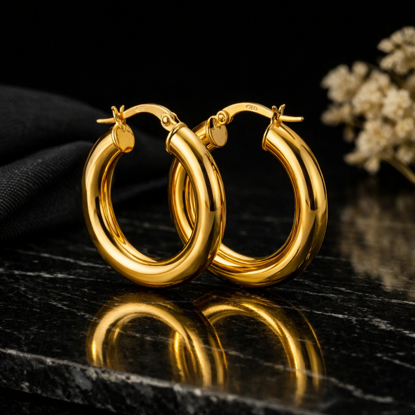 Aros Oro 18 Kilates de Tubo 5x30mm