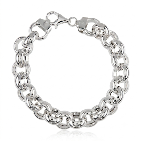 Pulsera Plata de Ley 925 Cadena Rolo 12mm