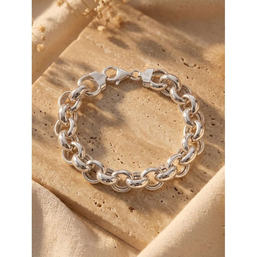 Pulsera Plata de Ley 925 Cadena Rolo...