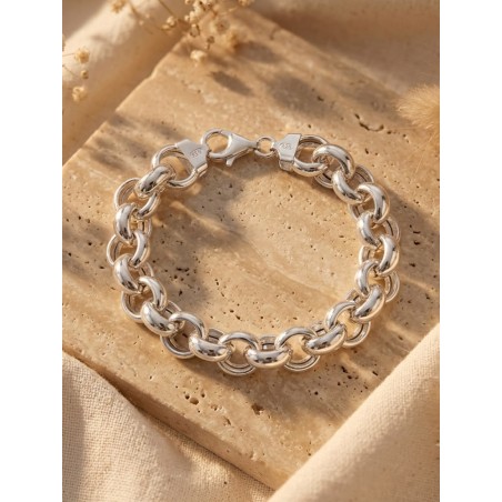 Pulsera Plata de Ley 925 Cadena Rolo 12mm
