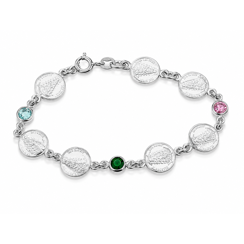 Pulsera Plata de Ley 925 Medallas...