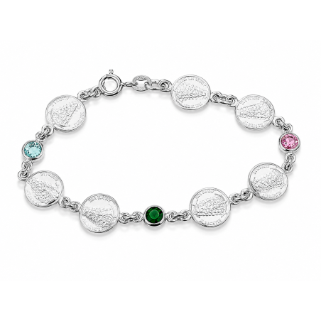 Pulsera Plata de Ley 925 Medallas Virgen del Rocío