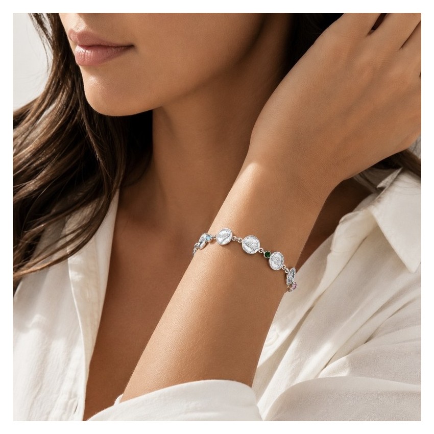 Pulsera Plata de Ley 925 Medallas...