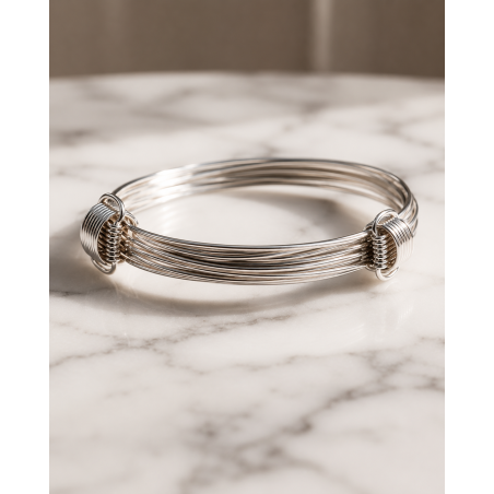 Pulsera de Plata de Ley 925 de Hilos Paralelos con