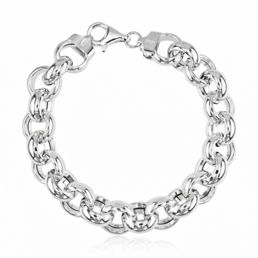 Pulsera Plata de Ley 925 Cadena Rolo...