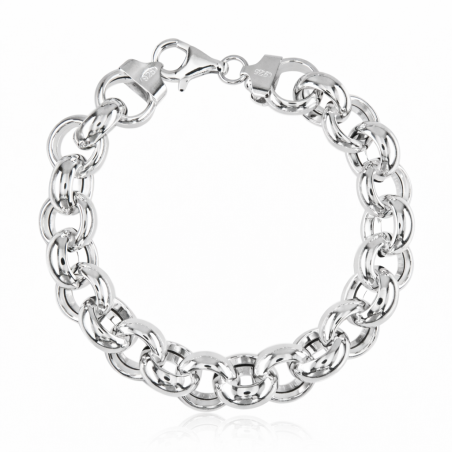 Pulsera Plata de Ley 925 Cadena Rolo 12mm