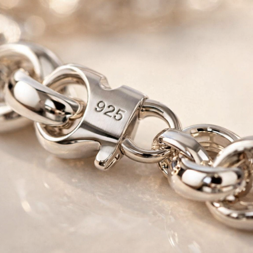 Pulsera Plata de Ley 925 Cadena Rolo...