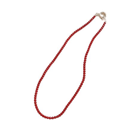 Collar Coral Bambú y plata de 925mm