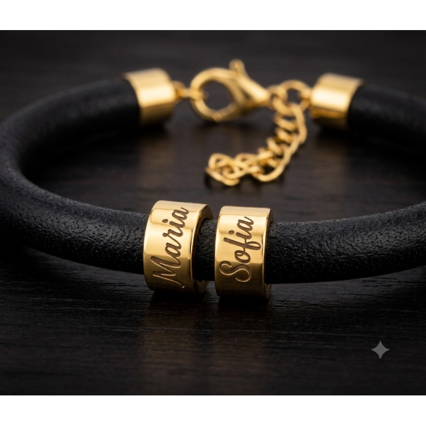 Pulsera Personalizada de Cuero y...