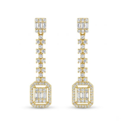 Pendientes Plata 925 Chapados en Oro con Circonitas
