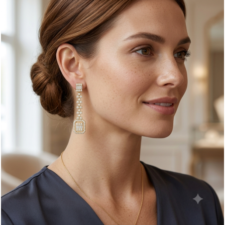 Pendientes Plata 925 Chapados en Oro con Circonitas