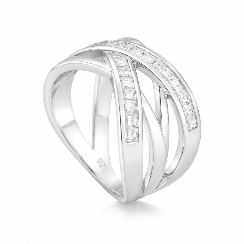Anillo de Plata de Ley con Circonitas...