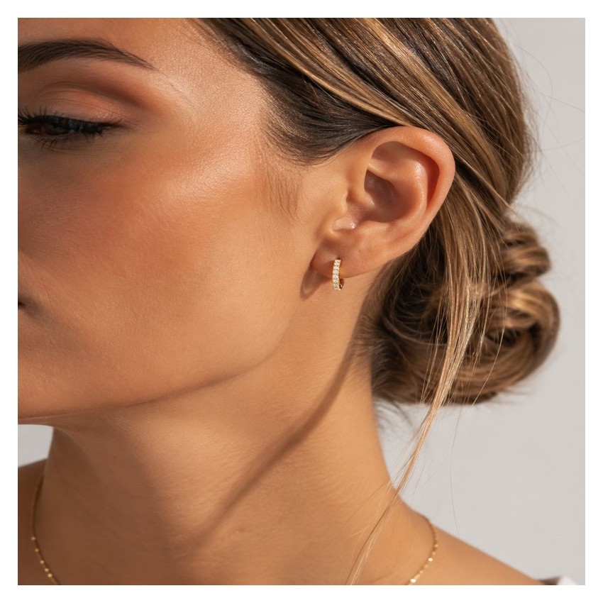 Aros de Oro 18kt con Circonitas | Ø...
