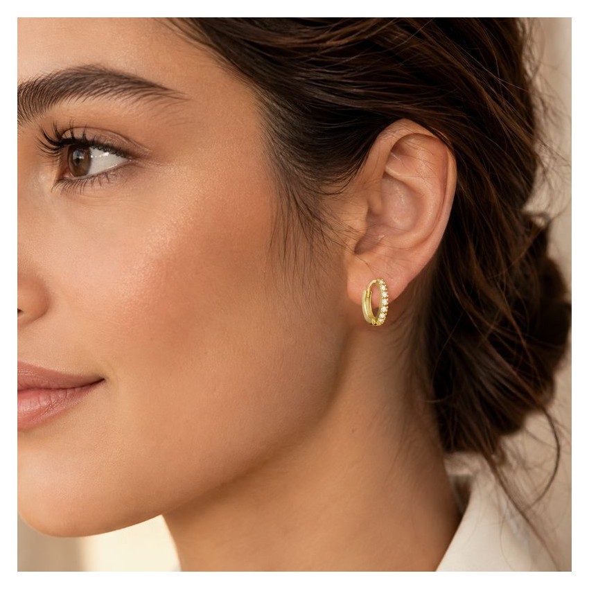 Aros de Oro 18kt con Circonitas | Ø...