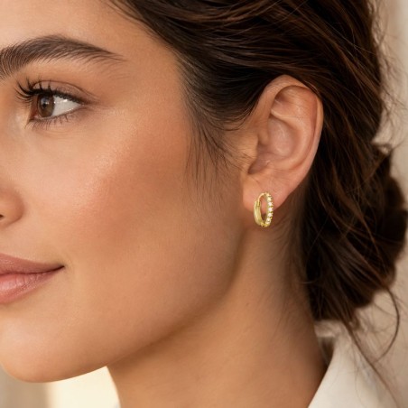 Aros de Oro 18kt con Circonitas | Ø 10 mm