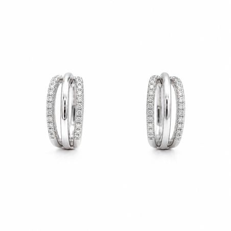 Aros Triples Plata de Ley 925 con Circonitas