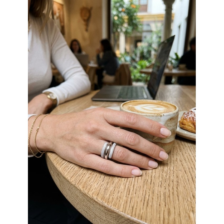 Anillo de Plata de Ley y Circonitas