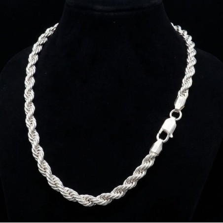 Cordón Salomónico de Plata de Ley 925 - 60cm 9,5mm