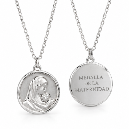 Gargantilla Medalla de la Maternidad Plata de Ley 925