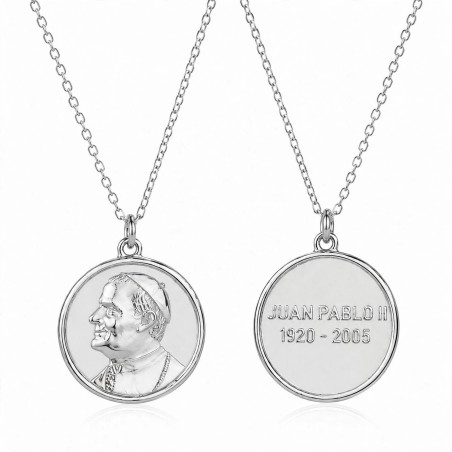 Medalla Plata de Ley Chapada en Oro San Juan Pablo II