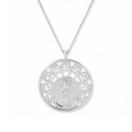 Gargantilla plata de ley 925 Virgen del Rocío 22mm