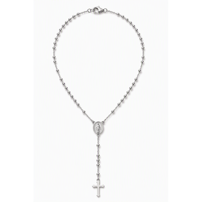 Rosario de Plata de Ley 925 Bola de 3mm