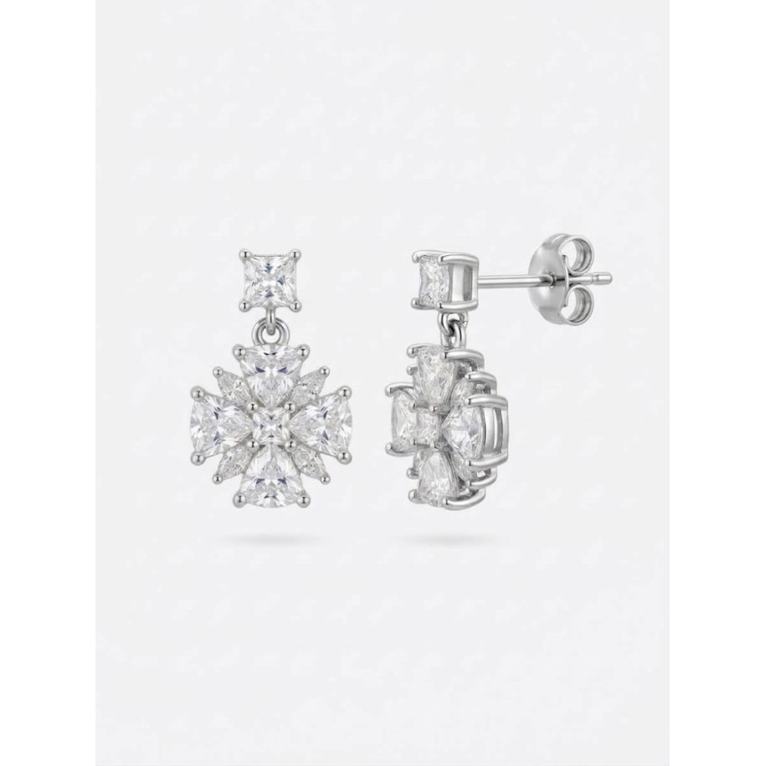 Pendientes Flor de Plata de Ley 925...