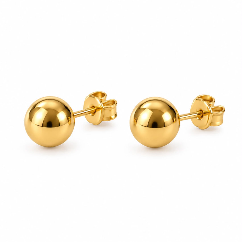 Pendientes Oro 18 Kilates Bola 8mm