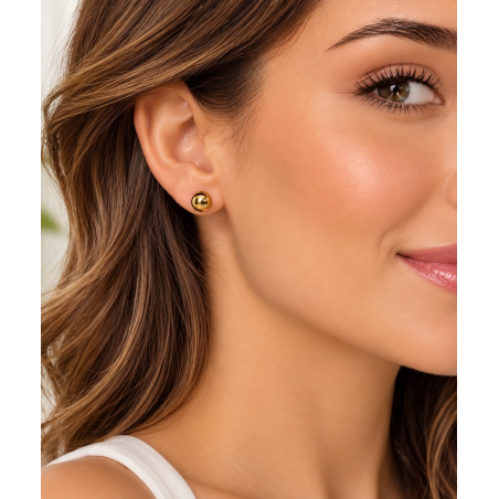 Pendientes Oro 18 Kilates Bola 8mm